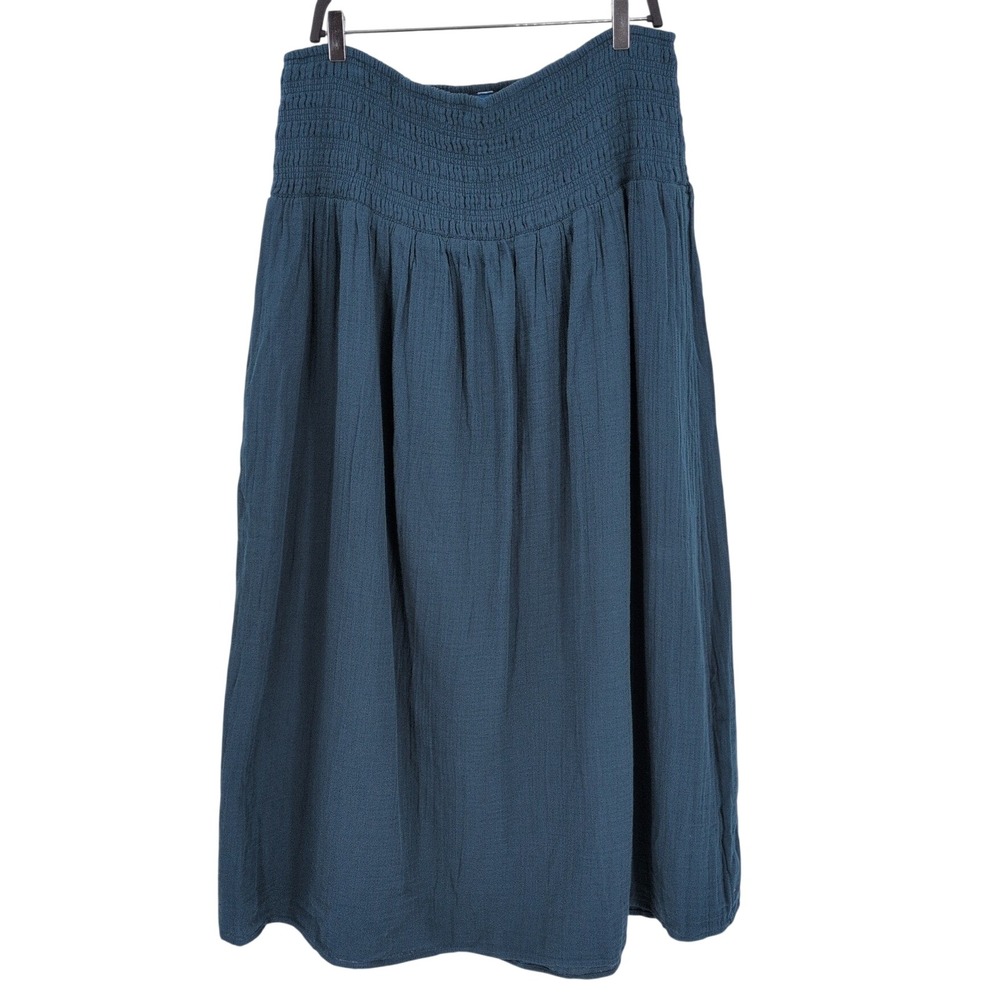 Old Navy Smocked Gauze Crinkle Maxi Skirt Pull On Coastal Minimalist XLarge Tall